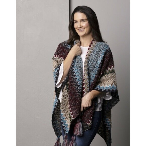 Natural Reflections Sweaters - Natural Reflections Poncho Cape Open Front Cape boho Soft Cozy Wrap One Size
